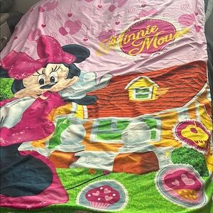 Disney Pink and Green Minnie Mouse Blanket envelope duvet cover